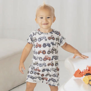 Tractor Bamboo Short Sleeve Romper
