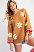 Boho Flower Knit Top