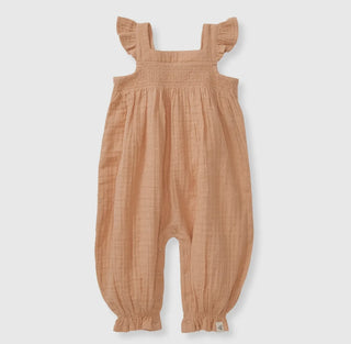 Dotted Muslin Jumpsuit - Peach Puff