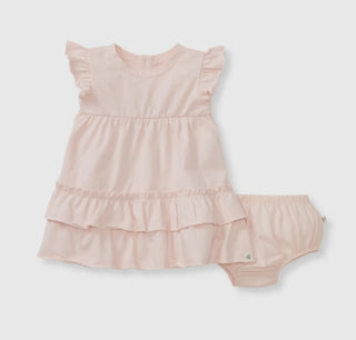 Ruffle Dress & Diaper Cover - Pink