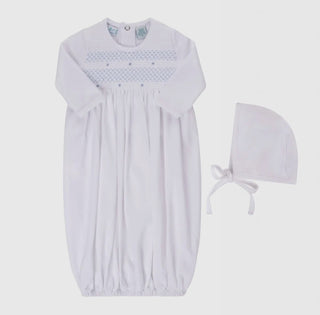 Baby Boys Smocked Bullion Gown & Hat