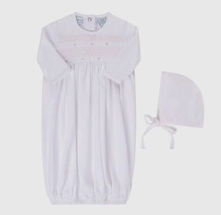 Baby Girl Smocked Bullion Gown & Hat