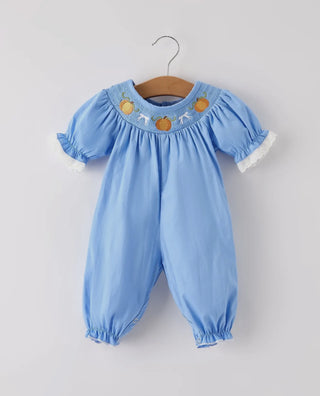 Baby Girl Blue Pumpkin Lace Jumper