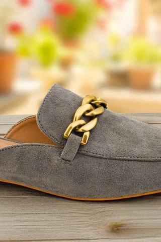 Gray Keepsake Faux Suede Mule