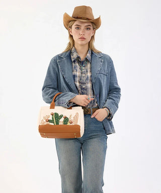 Cactus Embellished Crossbody Bag