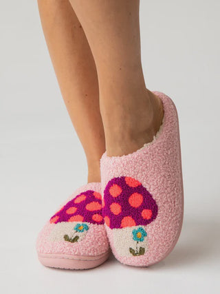 Icon Sherpa Slippers - Pink Mushroom