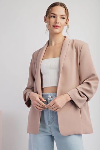 Scrunch Sleeve Blazer - Coco