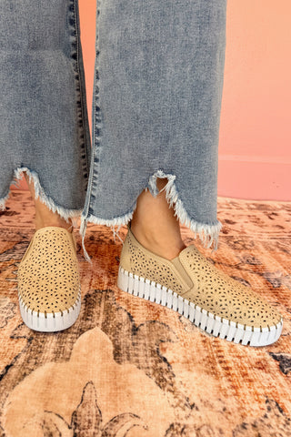 Nicole Laser Slip On -Tan