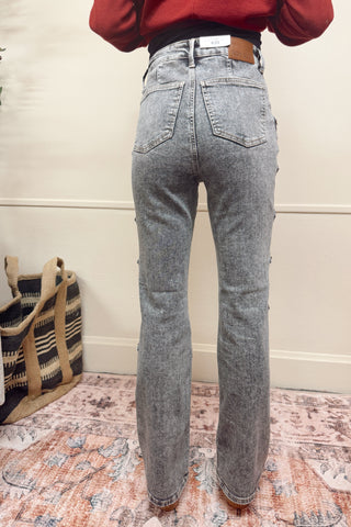 Judy Blue Gray Jeans with Button Detail