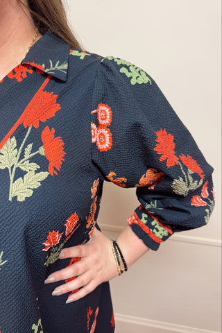 Floral Babydoll Dress - Black Mix