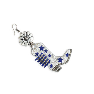 Stars and Bars Beaded Boot Earrings