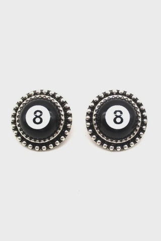 8 Ball Post Earrings