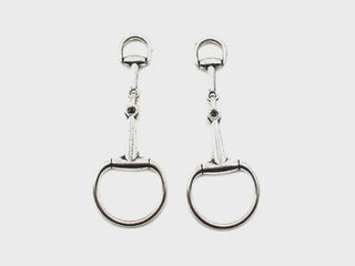Large Snaffle Bit Dangle Earring - Silver