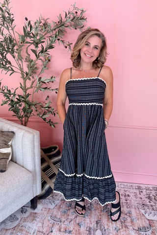 Rick Rack Tiered Midi Dress