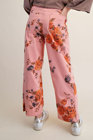 Coral Bloom Barrel Pants