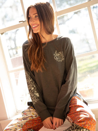 Oversized Doodle Tee - Charcoal