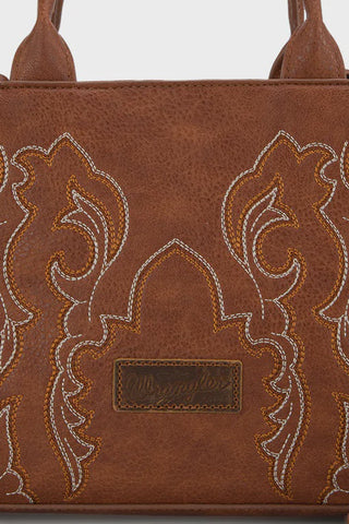 Wrangler Embroidered Trapezoid Concealed Carry Tote - Brown