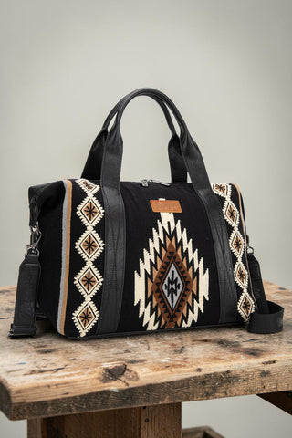 Wrangler Southwestern Print Duffle Bag- Black