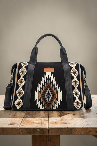 Wrangler Southwestern Print Duffle Bag- Black
