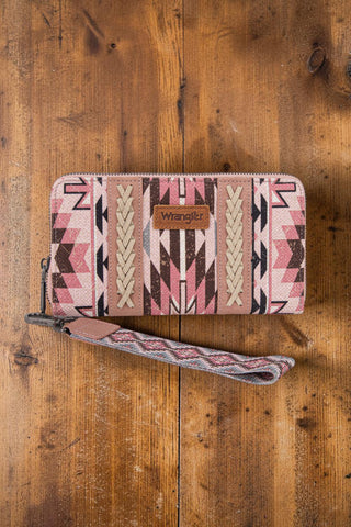 Wrangler Southwestern Art Print Wallet - Dark Pink