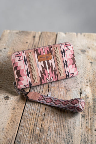 Wrangler Southwestern Art Print Wallet - Dark Pink