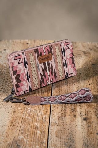 Wrangler Southwestern Art Print Wallet - Dark Pink
