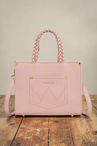 Wrangler Floral Print Braided Tote Bag - Pink