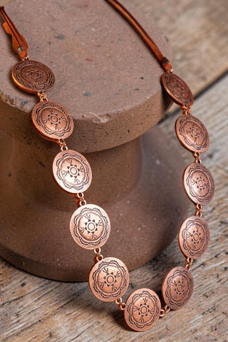Wrangler Round Concho Necklace & Earrings Set