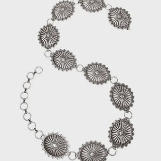 Classic Oval Concho Belt -Silver