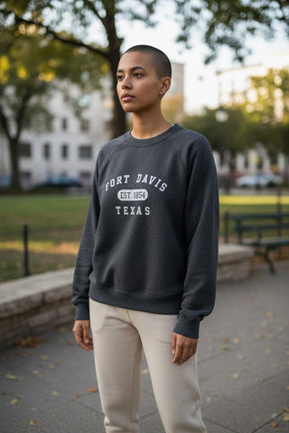 Fort Davis Embroidered Sweater - Black