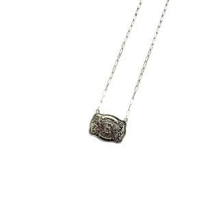 Western Belt Buckle Initial Necklace