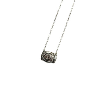 Western Belt Buckle Initial Necklace