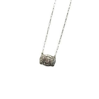Western Belt Buckle Initial Necklace
