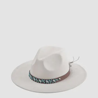 Teo Faux Suede Fedora - Beige