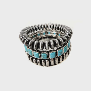 Western 3 Layer Stackable Stretch Bracelet