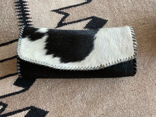 Calf hair long clutch