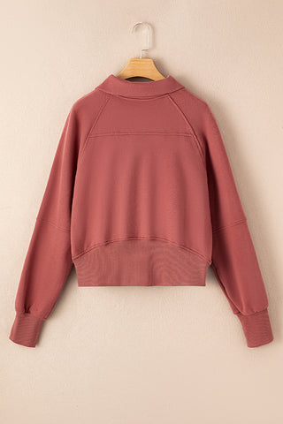 Brown Fleece Lined Zip Up Sweatshirt