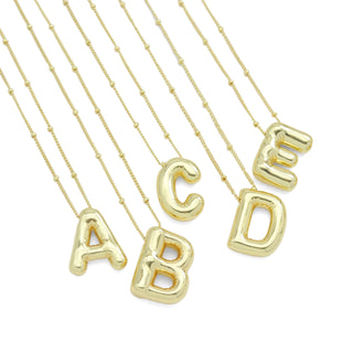 Bubble Letter Initial Necklace