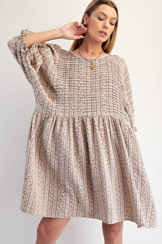 Floral Printed Washed Cotton Gauze Dress