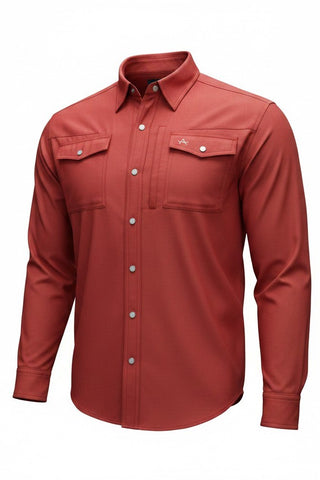 Arrowhead Ranch Performance Pearl Snap Long Sleeve - Maroon