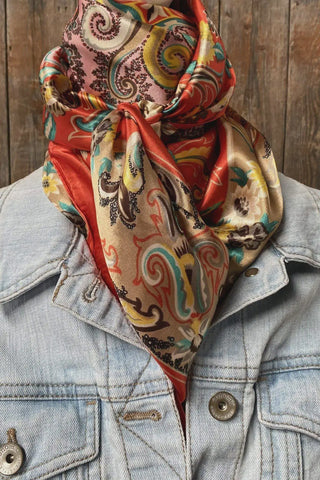 Red That So 70's Paisley Wild Rag Scarf