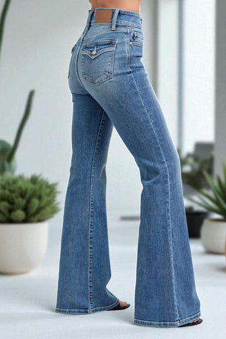 Judy Blue Jeans Flare Jeans with Double Button