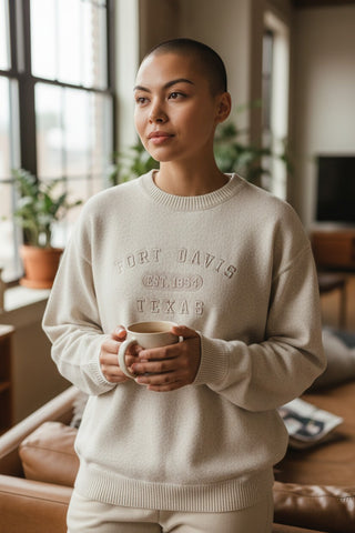 Fort Davis Embroidered Sweater - Oatmeal