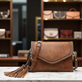 Sloane Flapover Crossbody - Brown